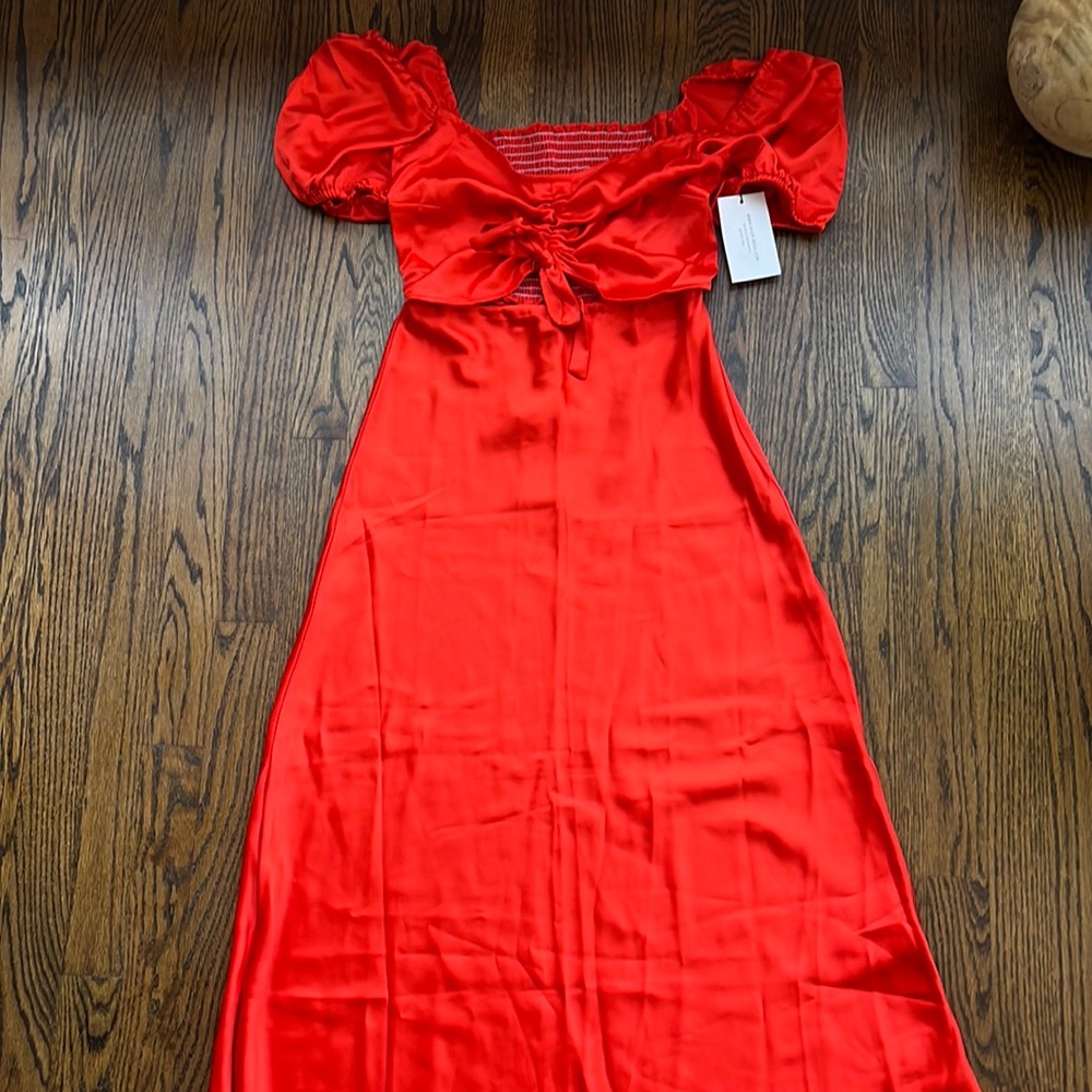 RESA Skirt and Top Set in Red Silk Size S!